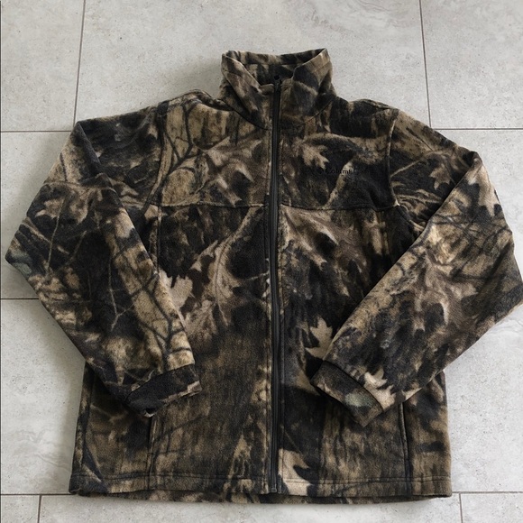 Columbia Youth Woodland Camo Fleece Jacket NWOT - Picture 1 of 13